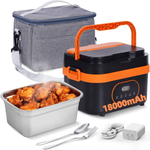 Hộp Cơm Điện Không Dây 1.5L Sạc Lại Được Tự Làm Nóng Pin 18000mAh Dùng Cho Công Việc Du Lịch Ô Tô Văn Phòng