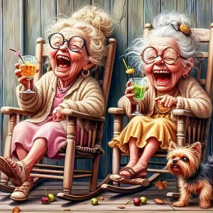 Huacan New Arrivals Diamond Mosaic Laughing Grandma Full Diamond Painting Cartoon Dog Handmade Gift Home Decor
