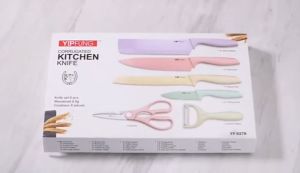 DECCO 6pcs Modern Kitchen Knife Set Wheat Straw Knife Straw Macaron Color Cutting Kitchen Tools - Fulfilled by DECCO