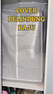 Cover Pelindung Baju Jas Gaun Anti Debu Anti Bau Tahan Air Transparan Dengan Resleting