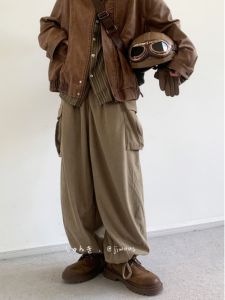 Retro Corduroy Wide Leg Pants Loose Fit Casual Trousers for Men And Women Autumn Winter Japanese Style Basic Workwear Trousers