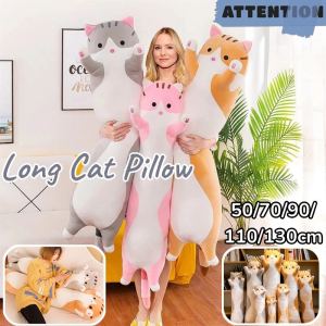 50-130CM Long Cat Pillow Cat Stuffed Toy Kawaii Cute Pillow Soft Long Cat Plushies Stuffed Animal Sleep Pillow Kids Bed Sleep Pillow Girls Birthday Gift Doll