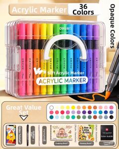 deli | Washable Non-toxic Layerable No-bleed Acrylic Markers Soft-tip