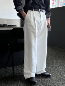 Ssumenam | Straight Wide Leg White Trousers
