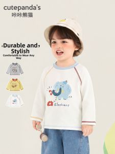 CUTEPANDAS | Áo Thun Dài Tay Cotton Cho Trẻ Em Mùa Thu