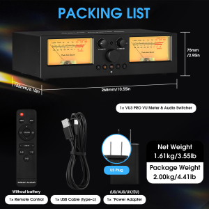 Douk Audio | Hộp Chọn Loa Khuếch Đại Douk Audio VU3 PRO 2-IN-2-OUT Với VU Meter Bộ Chuyển Đổi Rạp Hát Tại Nhà Điều Khiển Từ Xa