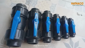 HATHACO Van khóa ống HDPE 20-25-32-40-50-63 PN16 Chuyên dùng cho hệ thống nước sạch Độ bền cao chịu va đập và nhiệt độ cao