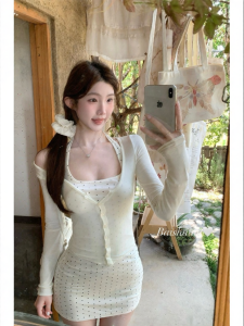 BAISHUINV | U-Neck Opening Hangneck Summer Sundress Lazy Style Sun Protection