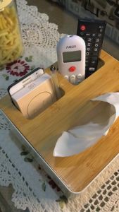 HAYYLIFE Kotak Tisu + Tempat Remot / Tissue Kayu / Make up Estetik Serbaguna / Rak Multifungsi Minimalis Warna Putih HL-AGB766