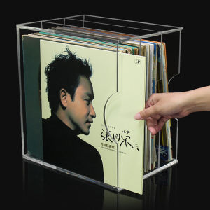Acrylic LP Record Storage Rack CD Album Display Cabinet Bedroom Desktop Shelf Transparent Modern Style Music Storage Organizer