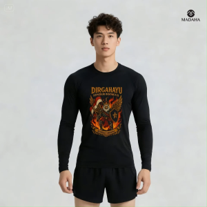 Madaha Kaos Baju Lengan Panjang Dry fit Jersey Olahraga Garuda Bhinneka Tunggal Ika