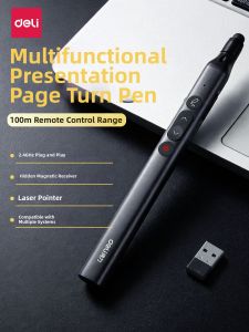 deli | Wireless Laser Multi-Function PPT Remote Control Teacher Use for Smart Whiteboards
