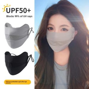 MONLEYTA | Womens Breathable Thin Sunscreen Mask High Aesthetic Ice Silk UV Protection Full Face Summer Cooling Shade Face Cover