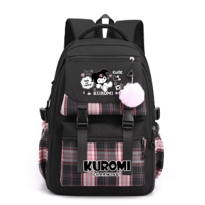 Comic Sanrio Kuromi Backpack for Women Men Student Large Capacity Waterproof Breathable Printing Fashion Personality Bag
