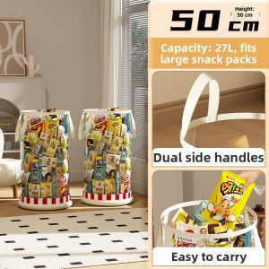 Large Capacity Transparent Storage Basket Organizer