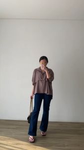 OFEYA - Clea Shirt - Kemeja lengan panjang wanita - Kemeja Polos Wanita