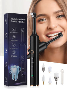 Electric Teeth Polisher 4 Modes Teeth Cleaner Electric Teeth Brightening Device Removes Tartar Dental Calculus With 5 Brush Heads Oral Health Care