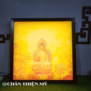 Đèn Hào Quang Phật In Tranh Trúc Chỉ Vuông Nhiều Mẫu Trang Trí Phòng Thờ Bàn Thờ Treo Tường CTC-TV-02