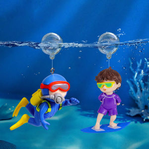 LM Aquarium Decor Fish Tank Floating Cute Decoration Diver Ornaments DIY Toy
