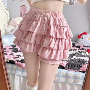 กระโปรงสั้นทรงเอเอวสูงทรงหลวมสไตล์ Y2K สำหรับนักเรียนหญิง กระโปรงทรงเค้กสั้นทรงหลวม กระโปรงทรงสี่เหลี่ยมจัตุรัส