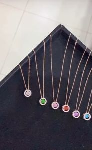 Kalung liontin set emas asli kadar 70 75 16k 17k rosegold whitegold solitaire biru sapphire emerald hijau pink ungu merah permata