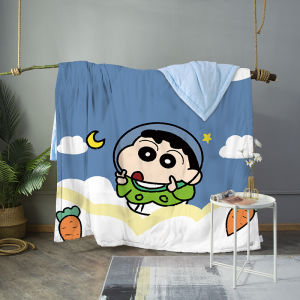 ผ้าห่มปรับอากาศลายชินจังจอมแก่นผ้าห่มคอตตอนแท้ผ้าห่มฤดูร้อนให้ความอบอุ่นนอนกลางวันสำหรับเด็กผ้าห่มลายการ์ตูนใช้ช่วงพักกลางวันสำหรับสำนักงาน1.5ม.