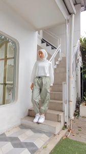 Celana Jogger Kantong kargo Bawahan  Wanita Viral KekinianBahan Katun Parasut Simpel Polos Elegan COD