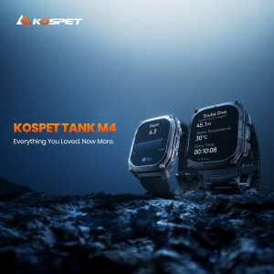 KOSPET TANK M4 Smart Watch Military Smartwatch AMOLED Display 10ATM Waterproof Extra Battery Life