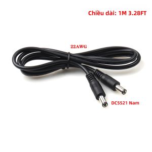 1M/3M/5M Đen DC5521 Cáp Nguồn Đực Cho Đèn LED Chiếu Sáng Ngoài Trời DC Thiết Bị DIY Phòng Thí Nghiệm Thiết Bị Kiểm Tra