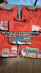 Baju Kaos Setelan Anak Edisi Hari Kemerdekaan 17 Agustus Indonesia HUT RI Ke 80 Usia 1 - 10 Tahun