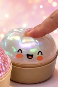 2Pcs Glitter Dumpling Squishy Toy with Steamer Box Sensory Fidget Stress Relief Decompression Toy