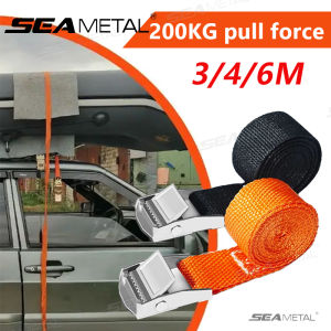 SEAMETAL 3/4/6M Car Motorcycle Cargo Lashing Straps Buckle Tie-Down Belt Tow Rope Strong Stable Ratchet Belt