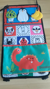 Babymommy👶Baby Tummy Time Mirror Toys【Mirror Cloth Book】High Contrast Activity Crawling Book Buku Kain Cermin 儿童折叠镜子书