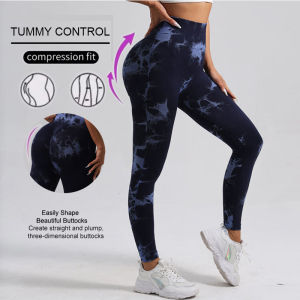 WAREBALL New Fashion Tie Dye Yoga Pants Gym Leggings Women Seamless High Waist Push Up Sport Tights Fitness Workout Leggins