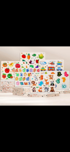 Kids Matching Graphic Pattern Hand-Eye Coordination Matching Wooden Board Learner Puzzle