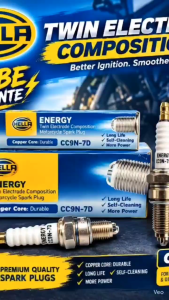 FOR KAWASAKI BAJAJ DLSCOVER 200 HELLA CC9N-7D Twin Electrode Motorcycle Spark Plug – Copper Core Long Life & Self-Cleaning