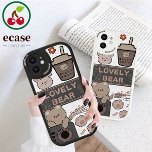 Case Casing For OPPO A94 Phone Case For Girls Boys Slim Skin Feeling Cartoon Bear PU Leather Cover