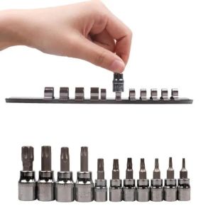8 pcs 1/4" 3/8" 1/2" Torx Bit Socekt Set Adapter Allen Key Spline Bits Universal Head For Torque Spanner Ratchet Socket Wrench