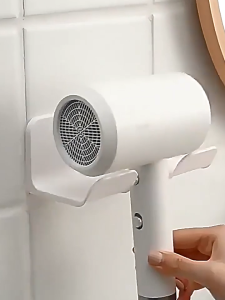 No Drill Hair Dryer Holder Rak Dinding Multifungsi Untuk Pengering Pelurus Rambut