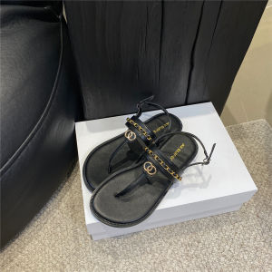 Giày Sandal Nữ Giày Đi Biển Phong Cách Hàn Quốc Mùa Hè 2023 Giày Đi Thường Ngày Giày Đế Bằng Cổ Điển Thời Trang Mùa Hè