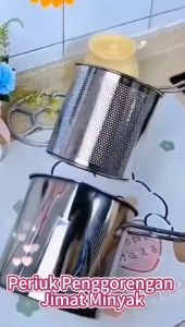 Panci Penggorengan Saringan Capitan Serbaguna Deep Fryer 3in1 Anti lengket Stainless Steel Kentang Kentucky Saringan Minyak Makanan Multifungsi Fried Chicken