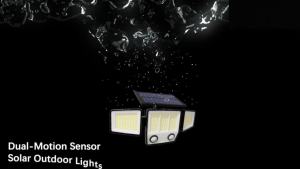 3000LM Solar Light With Dual PIR Motion Detector 3 Lighting Modes 270° Illumination IP65 Waterproof Security Garde Flood Lights