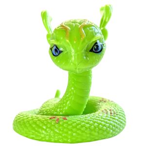 Cartoon Little Green Snake Realistic Toy Snake Car Decorations Nursery Children Play Fake Snake Animal Model Toy for Kids