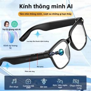 GUHUAVMI | Kính Thông Minh AI Dành Cho Nam Nữ Camera 4K HD 800W Bộ Nhớ 32GB Hỗ Trợ Dịch Thuật 139+ Ngôn Ngữ Tích Hợp ChatGPT Có Chức Năng Nghe Nhạc & Xem Video