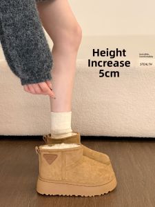 ZHENMO | Thickened Short Boots for Winter Fleece Lined Thick Sole Fur Lined Warm Cotton Shoes