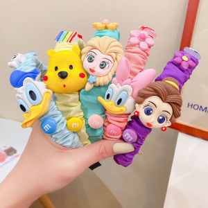 Cartoon Princess Childrens Hair Bands Korean Style Fabric Pleated Headband for Kids Cute Baby Girl Fashion Hair Accessories