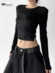 MUYUZI | Women Long Sleeve Slim Fit T-Shirt