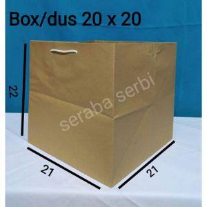 tas paper bag polos box 20x20 tas box nasi tas kotak nasi tas besek tas pastel tas kue tas hampers tas snack tas hadiah