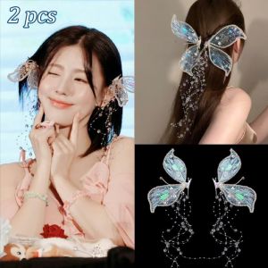 Yearn COD กิ๊บปีกติดผมแฟชั่น รูปผีเสื้อประดับคริสตรัล สวยหวานเจ้าหญิง หรูอลังการ กิ๊บปีกมุขพร้อมคริสตรัลติดผมแฟชั่น