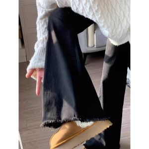 New Design Small Batch Fashionable High Waist Stretch Flared Hem Denim Pants